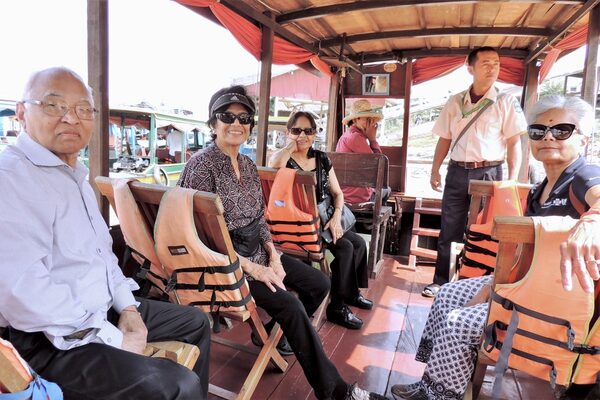 Boat to the floating village, Tonle Sap Lake, Siem Reap, Cambodia - Feb 2018
